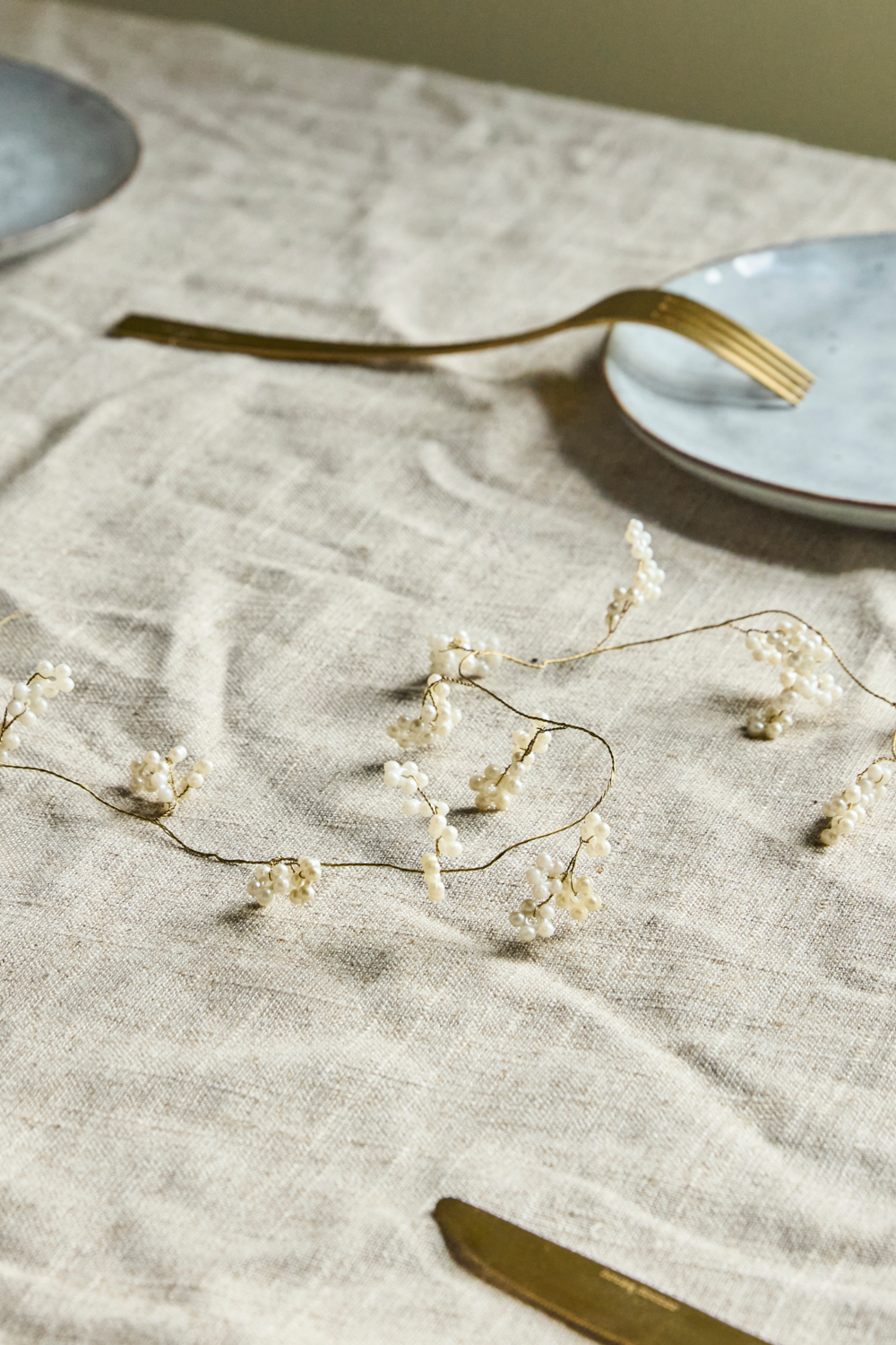 Bunch guirlande, råhvid/champagne - L150 cm